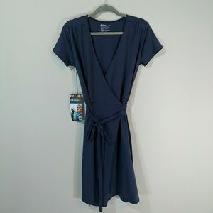 NWT Pact Apparel Wrap Dress Sz M Twilight Gray